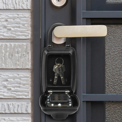Cididu Key Lock Box for Outside, Waterproof Key Lockbox with 12-Digit Push Button Combination and Removable Shackle, Resettable Code Keys Safe Storage Box for Door Handle, House, Retail Store, Garage