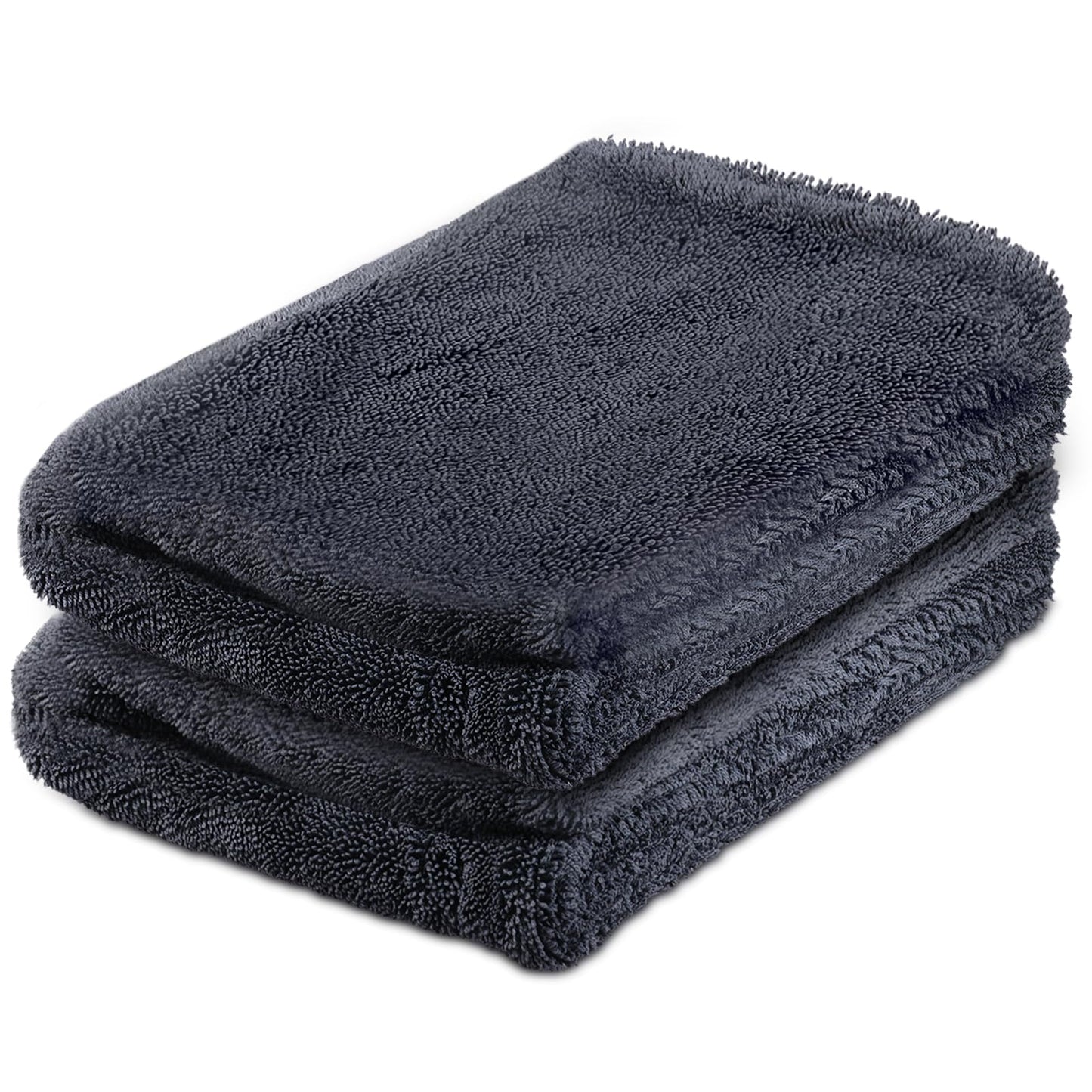 Car Drying Towel, 2 Pack 36 x 24 Inch Microfiber Towels, 1200 GSM Super Absorbent Drying Towel for Car Detailing, Streak Free, Lint Free (Grey, Extra Large)