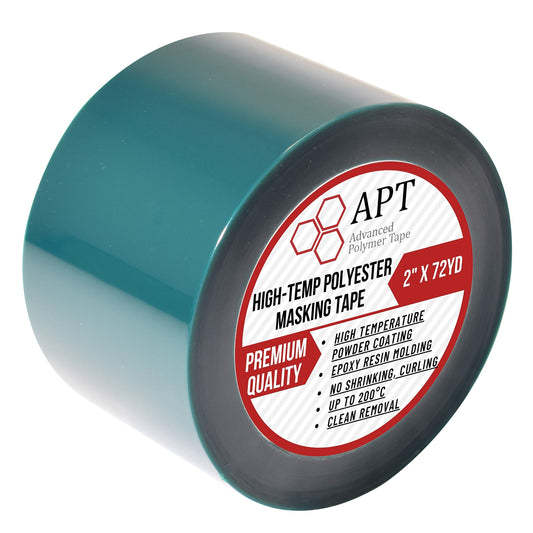 APT, 2 Mil Polyester Tape with Silicone Adhesive, Mylar, High Temperature, 3.5 Mil Thickness, Powder Coating, E-Coating, Anodizing, High Temp Masking (2" x 216 Feet)