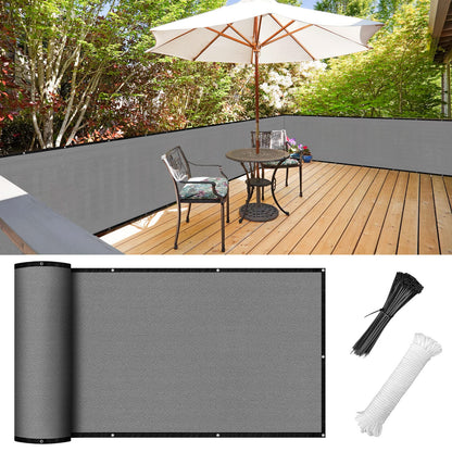 Balcony Privacy Screen 3.0ft x 20ft, Heavy Duty UV Protection Heat Resistant Privacy Curtain for Balcony, Outdoor Privacy Screen with Cable Ties and Rope for Home, Balcony, Garden