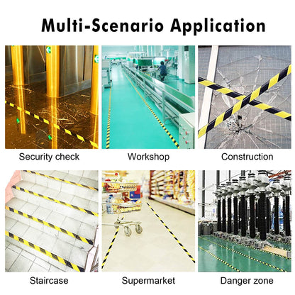 Black & Yellow Floor Hazard Marking Tape, 2" x 36 yds x 5.9mil 2 Pack, Stair Safety Warning Tape for Caution, BOMEI PACK