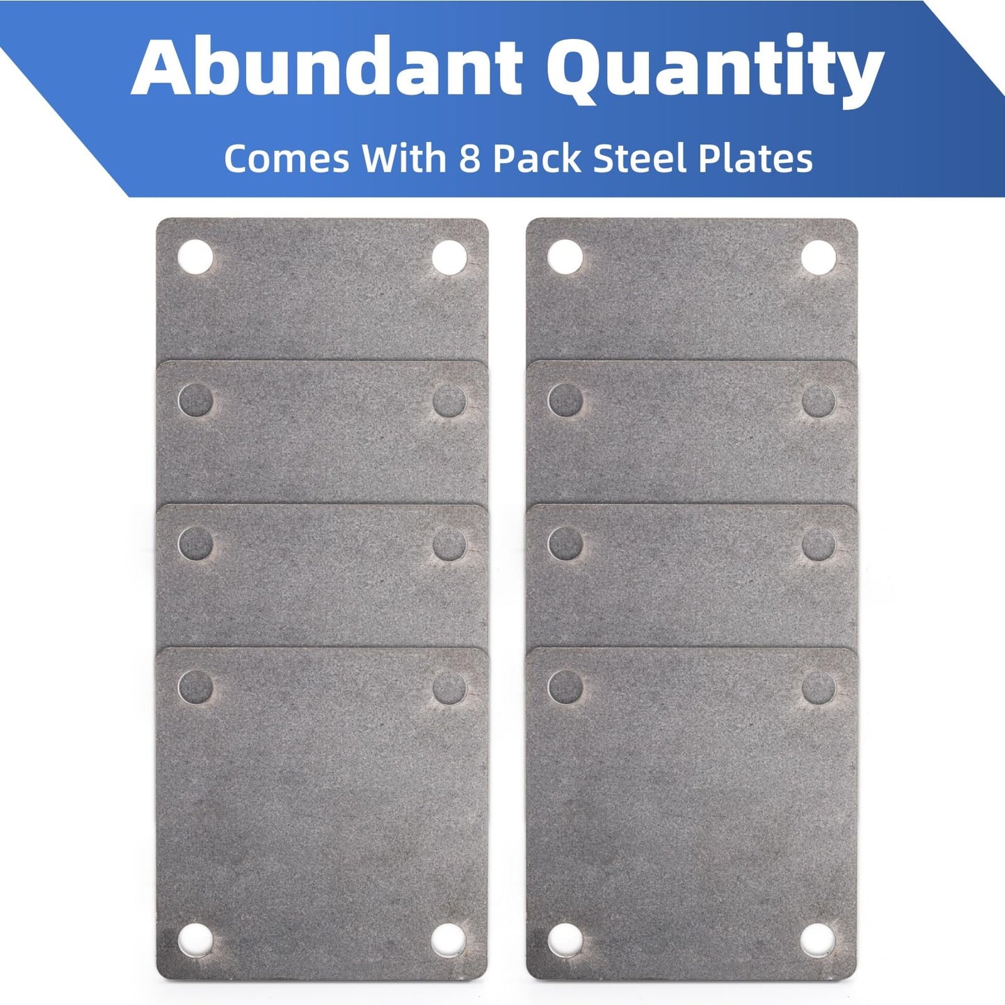 WRINGKIT 8 Pack Steel Plate with holes, 4'' x 4'' Flat Metal Plate, Laser Cut A36 Hot Rolled Mild Steel with Smooth Edges, Weldable Paintable Square Metal Sheets for Magnets, Industrial Use