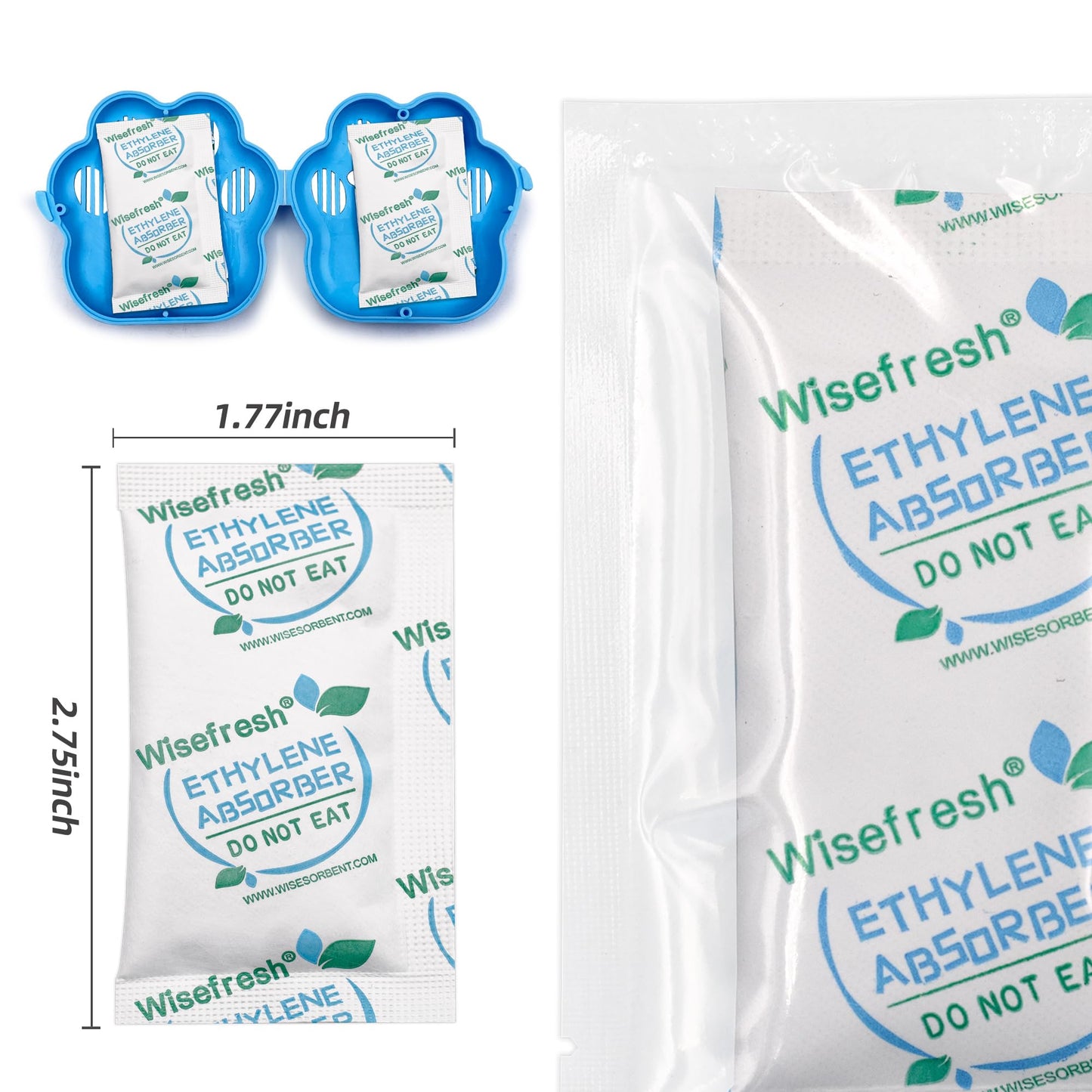 WiseFresh 30 Packs 5 Gram Ethylene Gas Absorber Packet, Vegetable & Fruit Fresh Produce Protector, Food Freshness Extender, Fresh Fruit Preserver, Vegetable Saver
