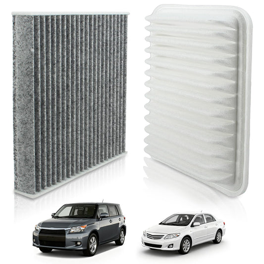 CA10190 17801-0T020 Engine and Cabin Air Filter CF10285 AF5655 Fit for Toyota Corolla 2009-2019 Matrix 2009-2014 Yaris 2006-2018 for Scion IM 2016 XD 2008-2014 for Pontiac Vibe 2009-2010