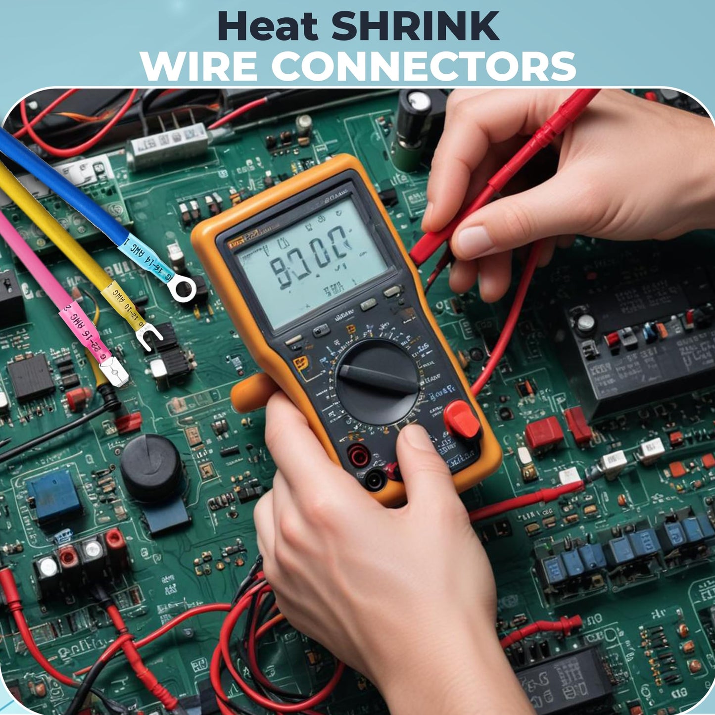 302 Pcs Electrical Crimp Wire Terminal Connectors Kit, Heat Shrink Connectors, Waterproof, Perfect for Marine, Automotive - Ring, Fork, Quick Connect & Disconnect, Spade Terminals, AWG 22-10 Gauge