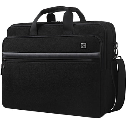 DOMISO 17-17.3" Laptop Briefcase Waterproof & Shockproof Business Bag w/Luggage Strap & Anti-Theft - Fits 17" Laptops, Black