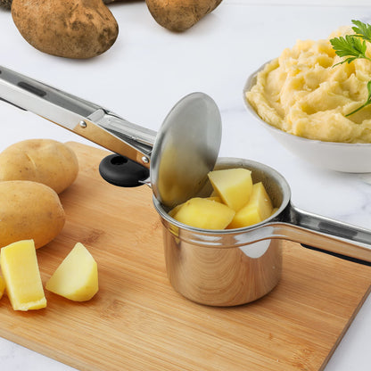 Zulay Kitchen Large 15oz Potato Ricer, Heavy Duty Stainless Steel Potato Masher and Ricer for Mashed Potatoes, Mashed Potato Masher & Potato Press Kitchen Gadget for Perfect Mashed Potatoes