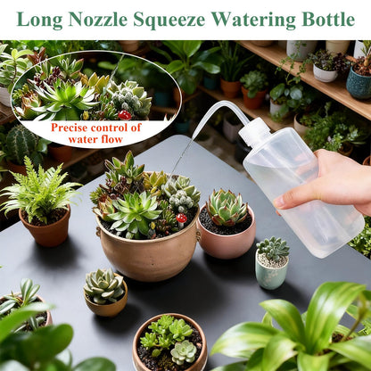 Boocalny 3Pcs Watering Can Indoor Plants Set,350ml Stainless Steel Long Spout Plant Watering Pot & 250ml Squeeze Bottle& 500ml Mist Spray Bottle,Mini Indoor Watering Can for House Garden Potted Flower