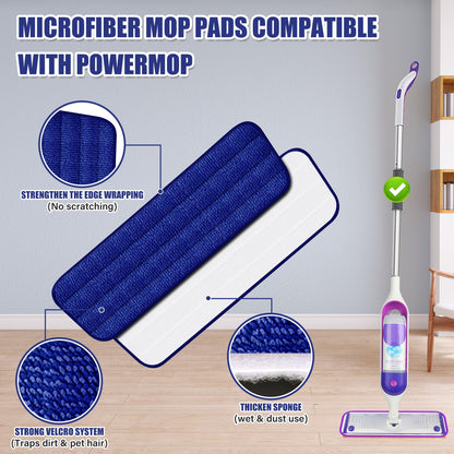 Spray Floor Mops with 3 Reusable Washable Pads for Cleaning Floors - EXEGO Microfibre Floor Mop with Spray Wet Dry Mops Household Flat Mop for Cleaning Laminate Tile Wood Hardwood Ceramic Vinyl