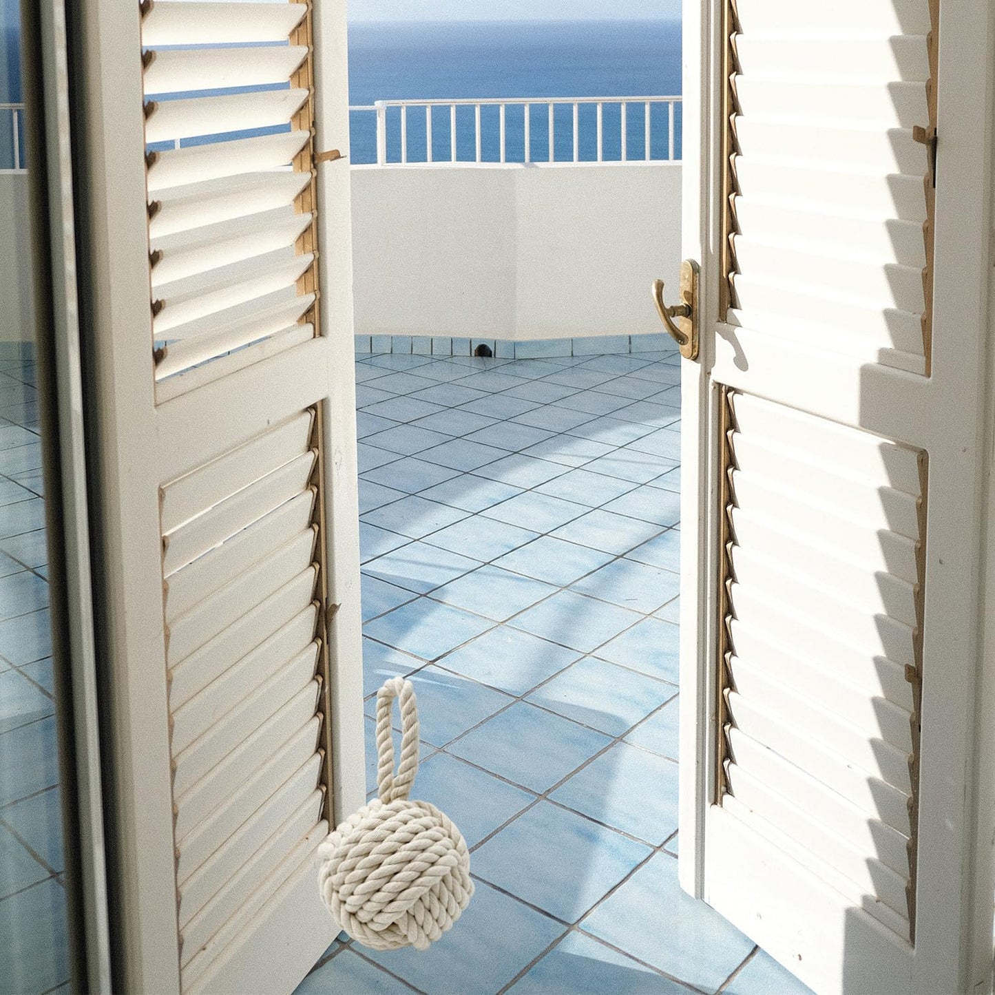 Zilphoba Door Stopper, Decorative Rope Ball Weighted Outdoor Door Stop