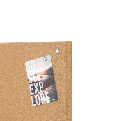U Brands Frameless Square Cork Bulletin Board, Office Supplies, 14” x 14”, Natural, with Push Pins and Mounting Hardware, 1 Pack, 463U00-04