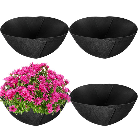 14inch Round Fabric Planter Basket Liner- 4Pcs Felt Flower Pot Liners-Hanging Plant Basket Fiber Insert for Garden Wall Hanging Planter Flower Vegetables