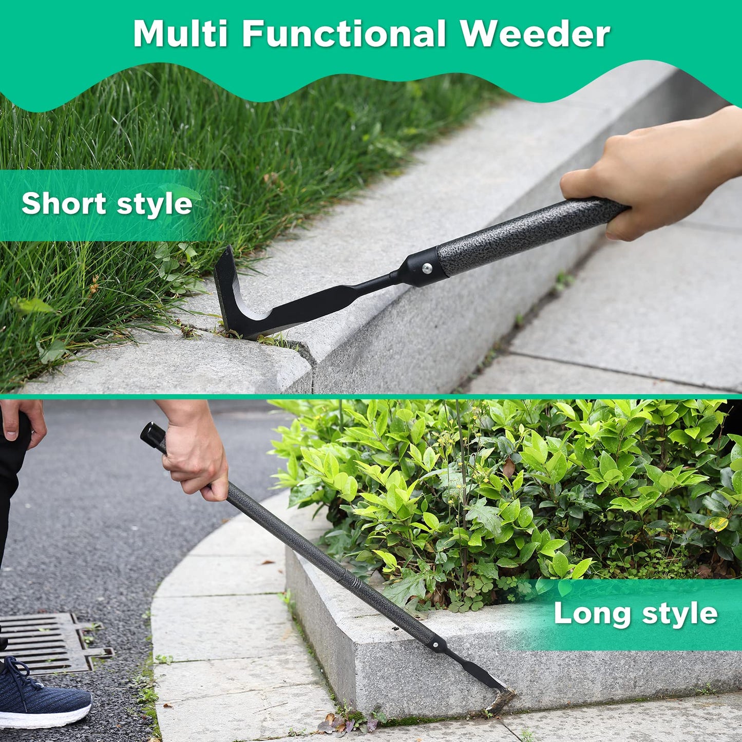 Crack Weeder,60 Inch Long Manual Crevice Weeding Tool Weed Puller for Sidewalk Paver Deck Boards Weed Removal, Heavy Duty Gardening Tool