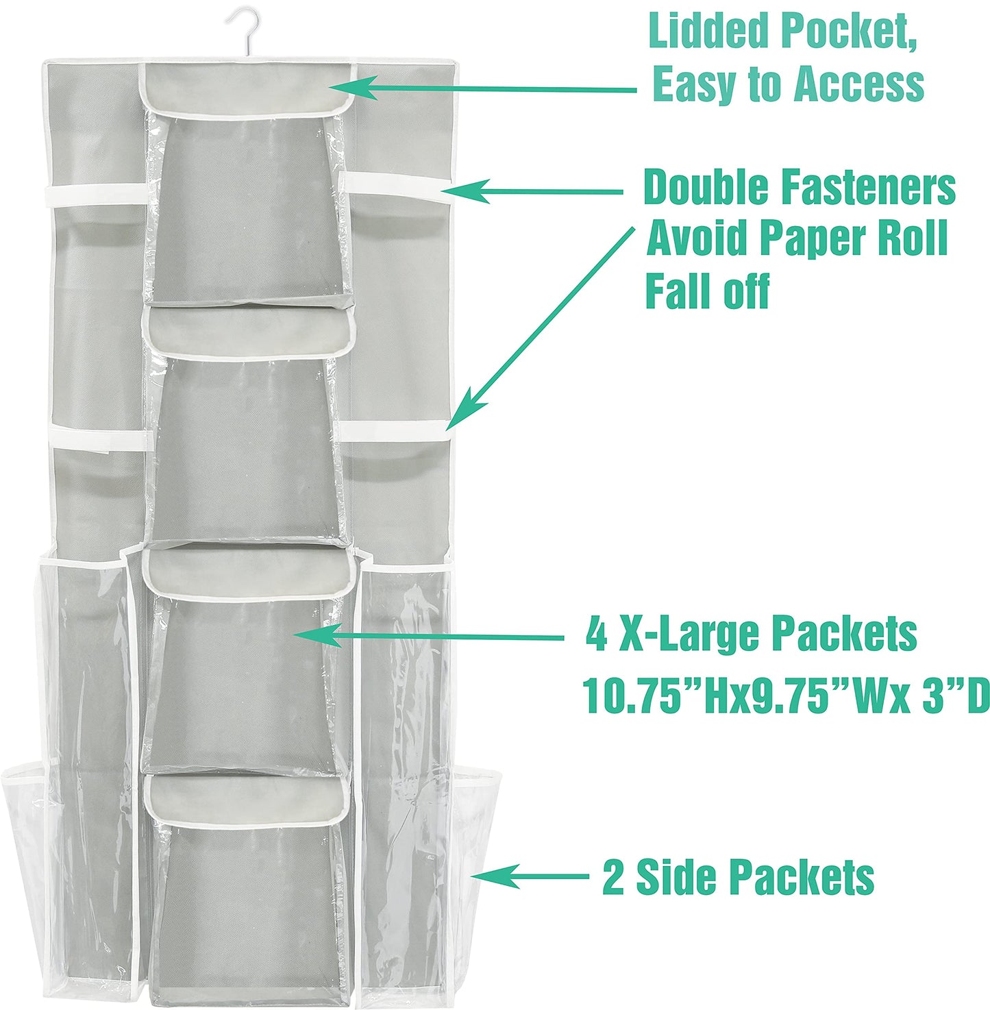Simple Houseware Double-Sided Hanging Gift Bag & Wrap Organizer
