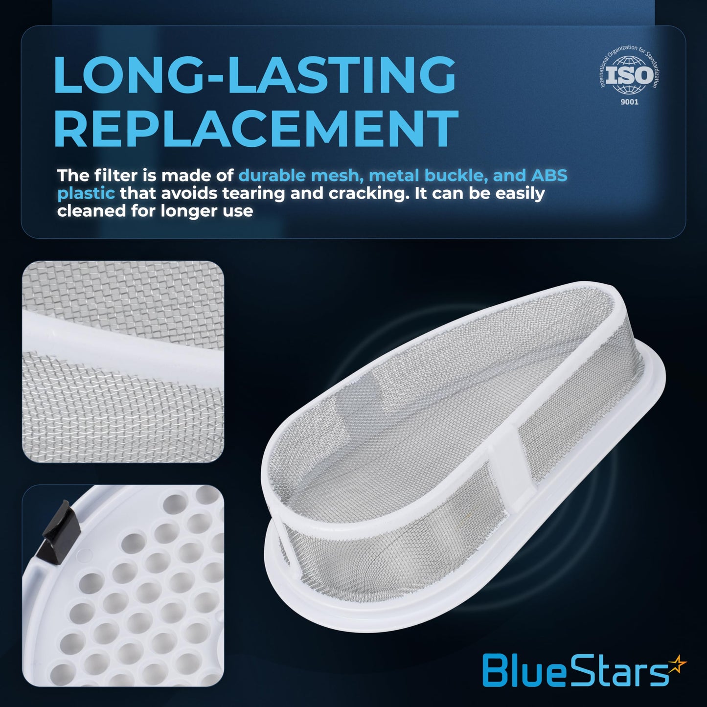 BlueStars [UPGRADED] W10828351 Dryer Lint Filter with Cover Replacement - For Kenmore Whirlpool KitchenAid Roper Dryers - Replaces 8531967 8531964 AP5985829 348400 348399
