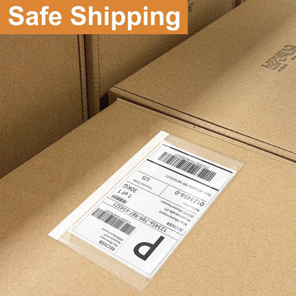 BESTEASY Packing List Pouches, Clear Adhesive Top Loading Packing List/Shipping Label Envelopes - 200 Packs (6 x 9)