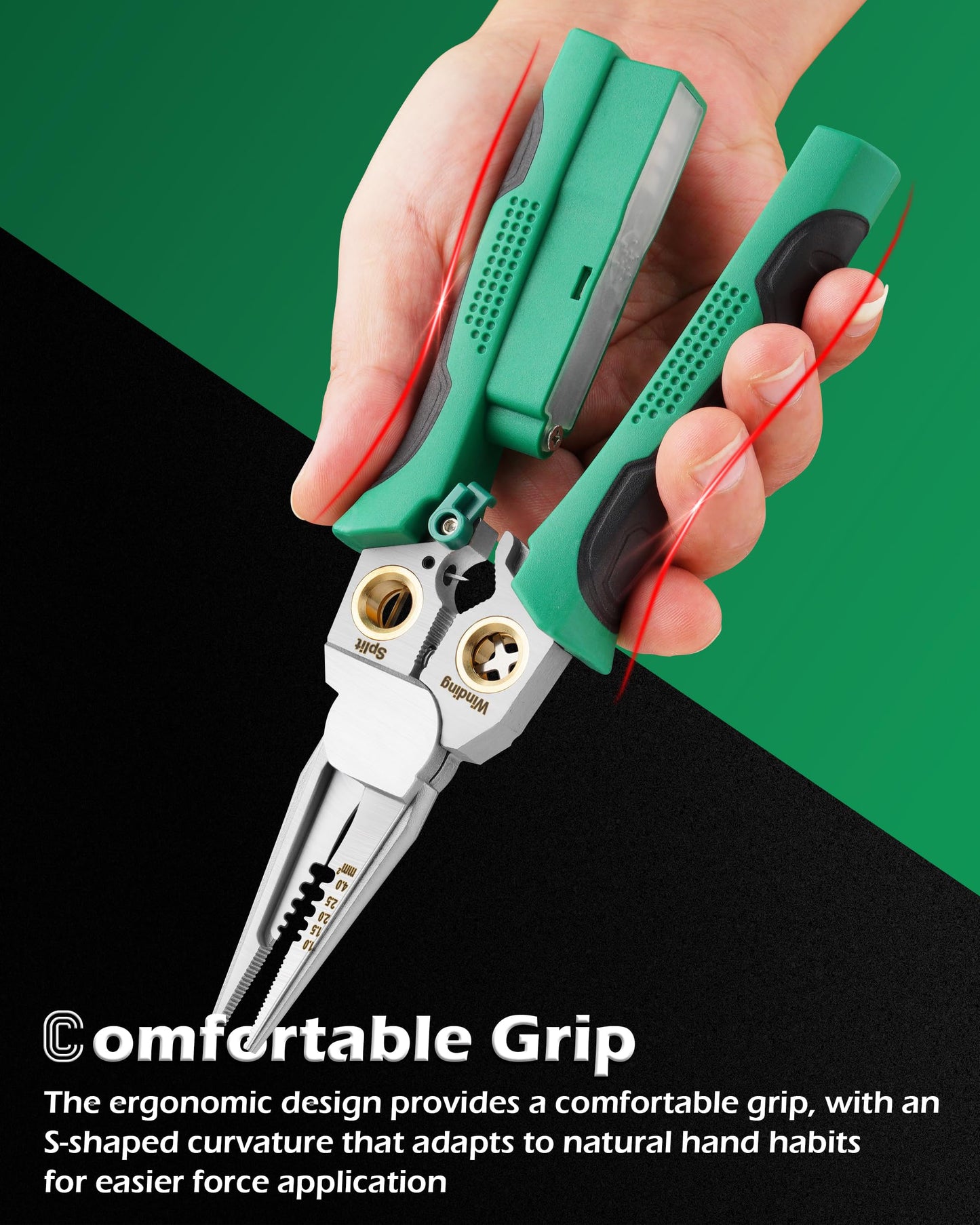 8 in 1 Wire Stripper with Voltage Tester, Wire Strippers/Crimper with Plier, Cutters, Splitting(12V-250V), Wire Stripping Tools for 10-18 AWG for Professional Electrician & DIY Tool