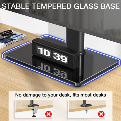 Rfiver Monitor Stand, Single VESA Monitor Stand for Desk with Swivel/Height Adjustable, Computer Monitor Riser for 13-32 inch Screens, Hold up to 44 lbs, Max VESA 100 x 100mm, Black