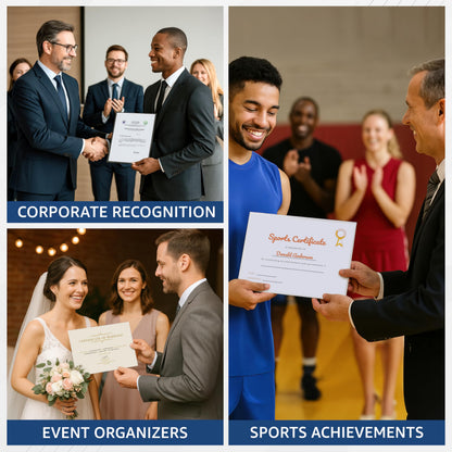 50 Certificate Paper 8.5 x 11 for Printing - Blank Certificate Papers for Award Certificates & Diploma Paper - Premium White Award Papers Cardstock for Awards & Certificates Graduation