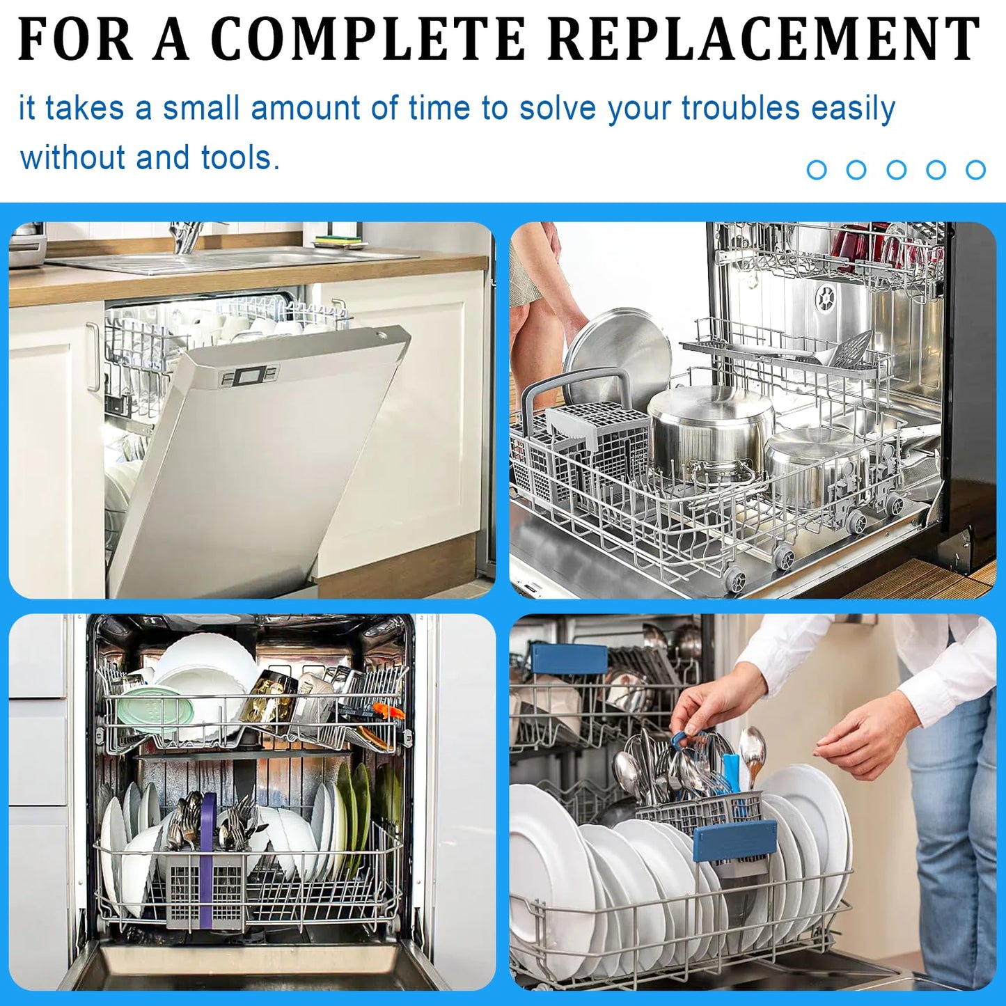 154827601 Dishwasher Door Seal, 809006501 Lower Seal and 154701001 Splash Shield Kit - Dishwasher Bottom Door Gasket Kit Compatible with Frigidaire Kenmore