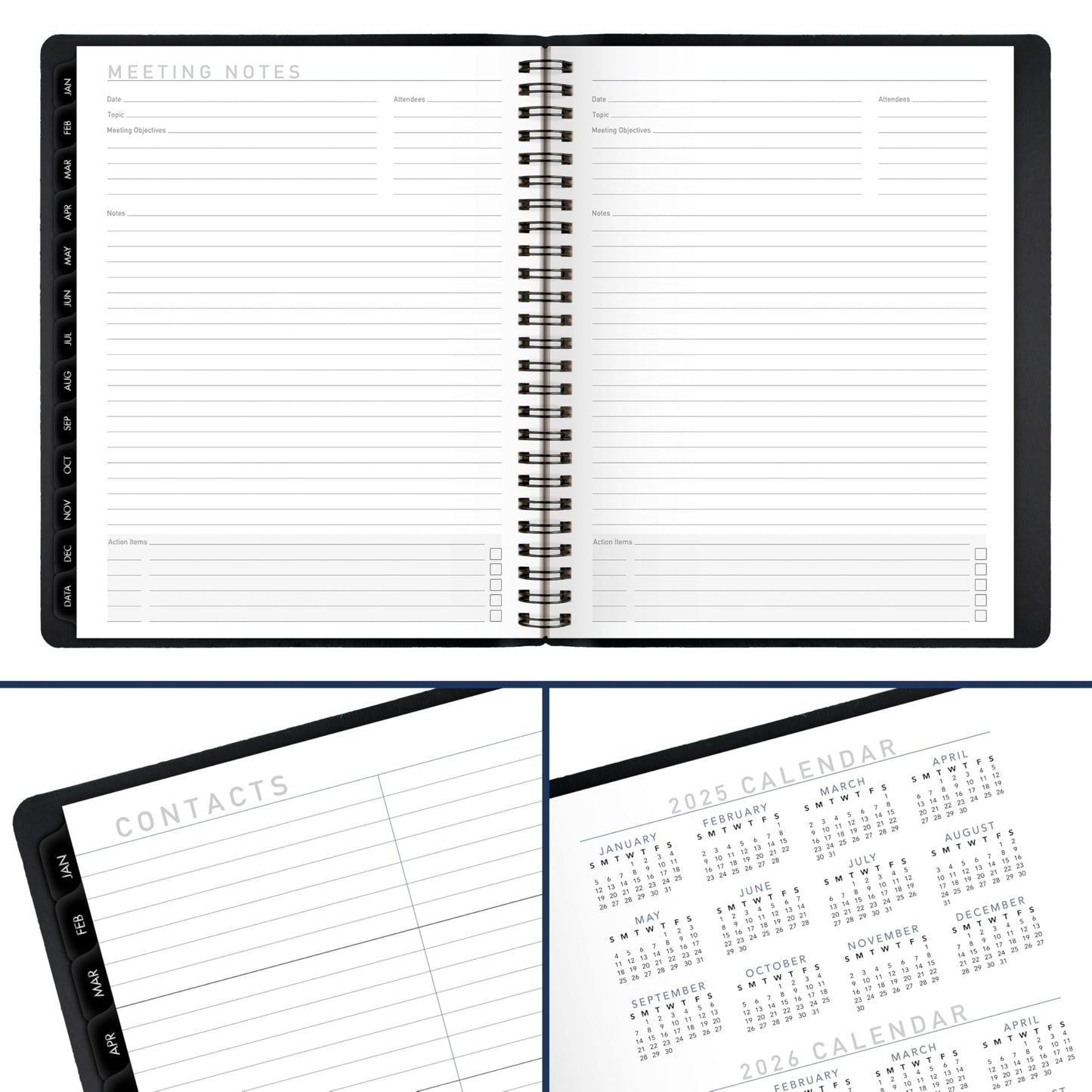 AT-A-GLANCE 2026 Planner, Weekly & Monthly, 7" x 8.75", Medium, Contemporary Lite, Black (70545X0526)