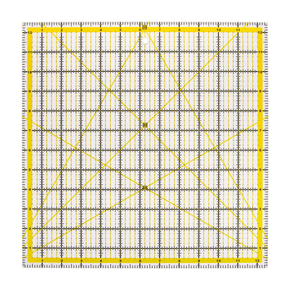 Suwimut Set of 5 Acrylic Quilting Rulers, Square Fabric Cutting Ruler Acrylic Quilter Rulers Clear Mark with Double Colored Grid Lines for Easy Precision Cutting, Quilting, Sewing & Crafts Template