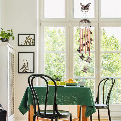 UXORSN Butterfly Wind Chimes for Outside Clearance,26" Unique Garden Wind Chimes with 4 Aluminum Tubes for Grandma Mom Gifts Porch Window Balcony Hanging Decor