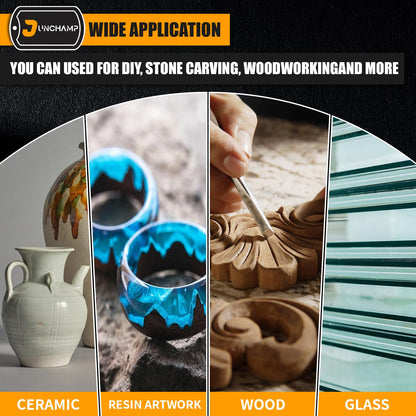 Junchamp Diamond Sanding Bits for Rotary Tool, Grinding Stone Sanding Drill Bits with 1/8" Shank Gift for Craft Lovers - Metal & Woodworking/DIY Craft Making - 150 Grit 3 Pack