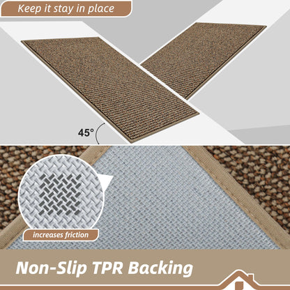 BEQHAUSE Kitchen Rugs 20"x32", Non-Slip Kitchen Mats for Floor, Super Absorbent and Stain Resistant Kitchen Rugs, Machine Washable Rugs for Kitchen, Hallway, Laundry & Sink, Taupe
