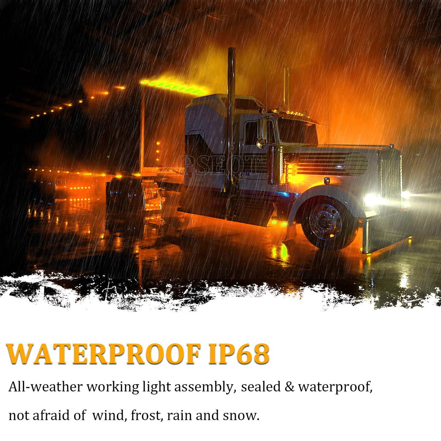 PSEQT 3/4 Inch Trailer Marker LED Lights, Clearance Light Side Front Rear Bullet Brake Turn Stop Reverse Tail Lighting 12V for Pickup Trailer Truck Car Bus RV Boat(20Pcs Amber)