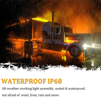 PSEQT 3/4 Inch Trailer Marker LED Lights, Clearance Light Side Front Rear Bullet Brake Turn Stop Reverse Tail Lighting 12V for Pickup Trailer Truck Car Bus RV Boat(20Pcs Amber)