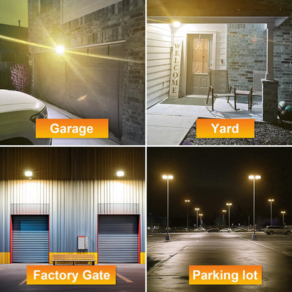 Willpower 2PCS Outdoor LED Floodlights 30W 3000LM, Flood Lights with Plug, LED Security Lights 3000K Warm White Job Site Work Lamp IP66 Waterproof for Garden Garage Yard Lawn Court Workshop Patio