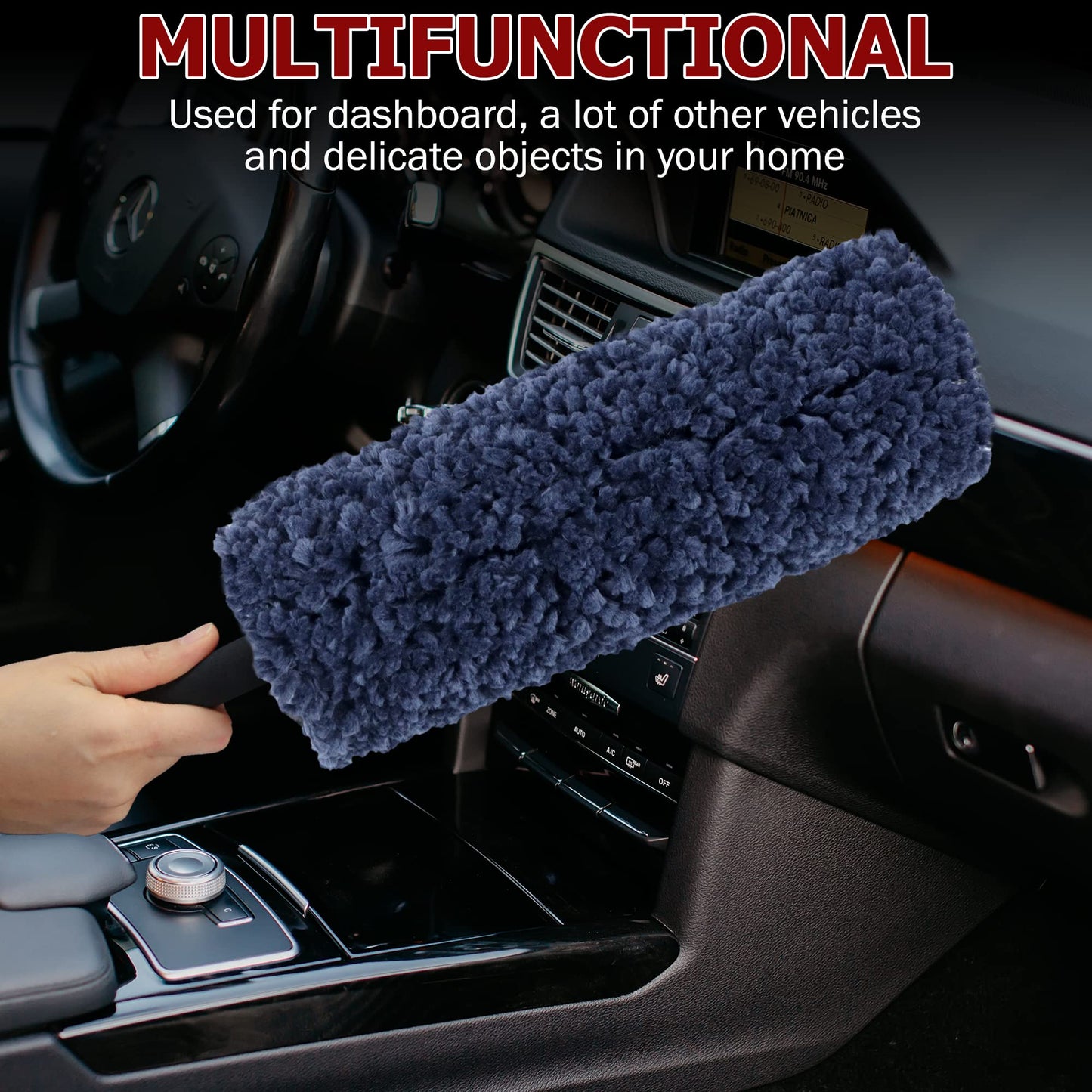 Car Duster Kit, Ultra Soft Microfiber Duster with Storage Bag, Unbreakable Handle, Lint & Scratch Free, Exterior or Interior Use, Pollen Remover, Best Car Accessories for Cleaning SUV Home