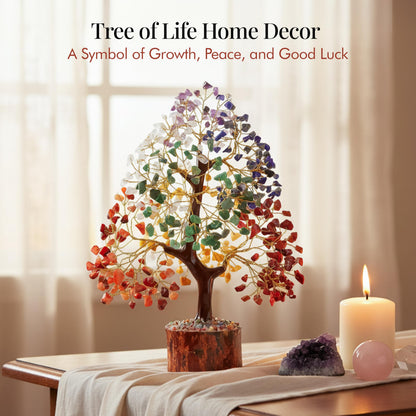 Crocon® The Original 7 Chakra Crystals Tree of Life, Birthday Gifts for Women, Men & Friends, Chakra Tree for Home & Office Decor | House Warming Gifts New Home, Gift for mom, Her, Sister & Self Care