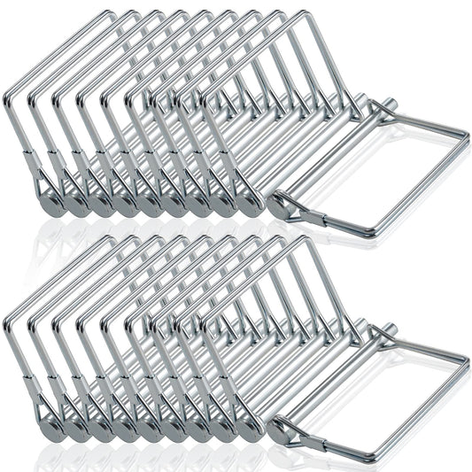 ZOOFOX 20 Pieces Trailer Coupler Pin, Heavy-Duty PTO Shaft Locking Pin Set, Square Wire Locking Pin for Farm Trailers Wagons Towing, Lawn and Hitches, 6/25" x 2-3/4"