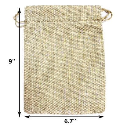 WEWIVODA Burlap Bags, 20 Packs 6.7"x9" Burlap Lined Gift Bag Drawstring Jewelry Pouches Party Favor Linen Pockets for Wedding Birthday Halloween Thanksgiving Christmas New Year DIY Crafts (6.7"x9")