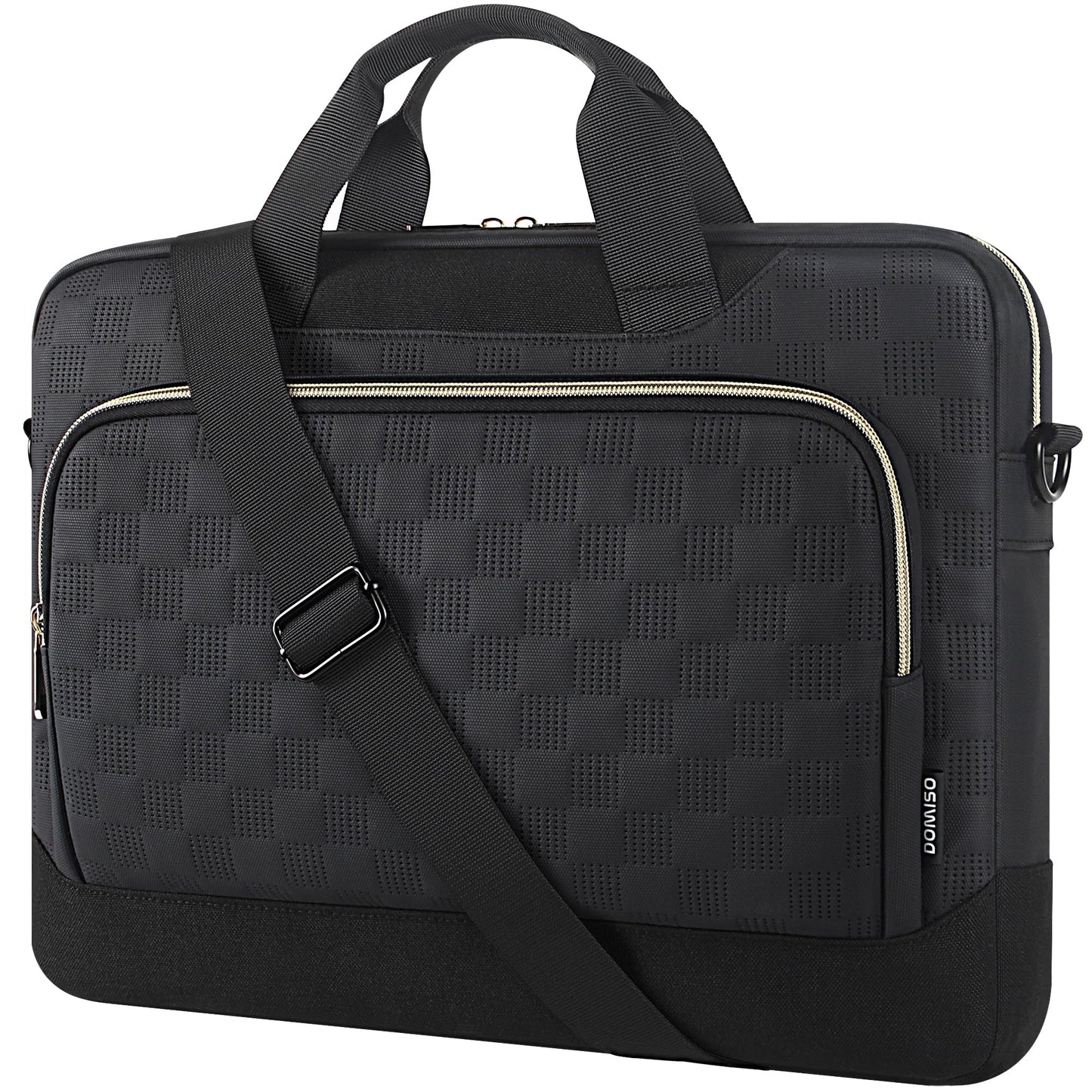 DOMISO 17 inch Laptop Bag 17.3 inch Laptop Sleeve Waterproof Laptop Shoulder Bag 17 inch Laptop Case for Men Women Business Office Work Computer Bag 17 Inch Adjustable Messenger Bag, Black