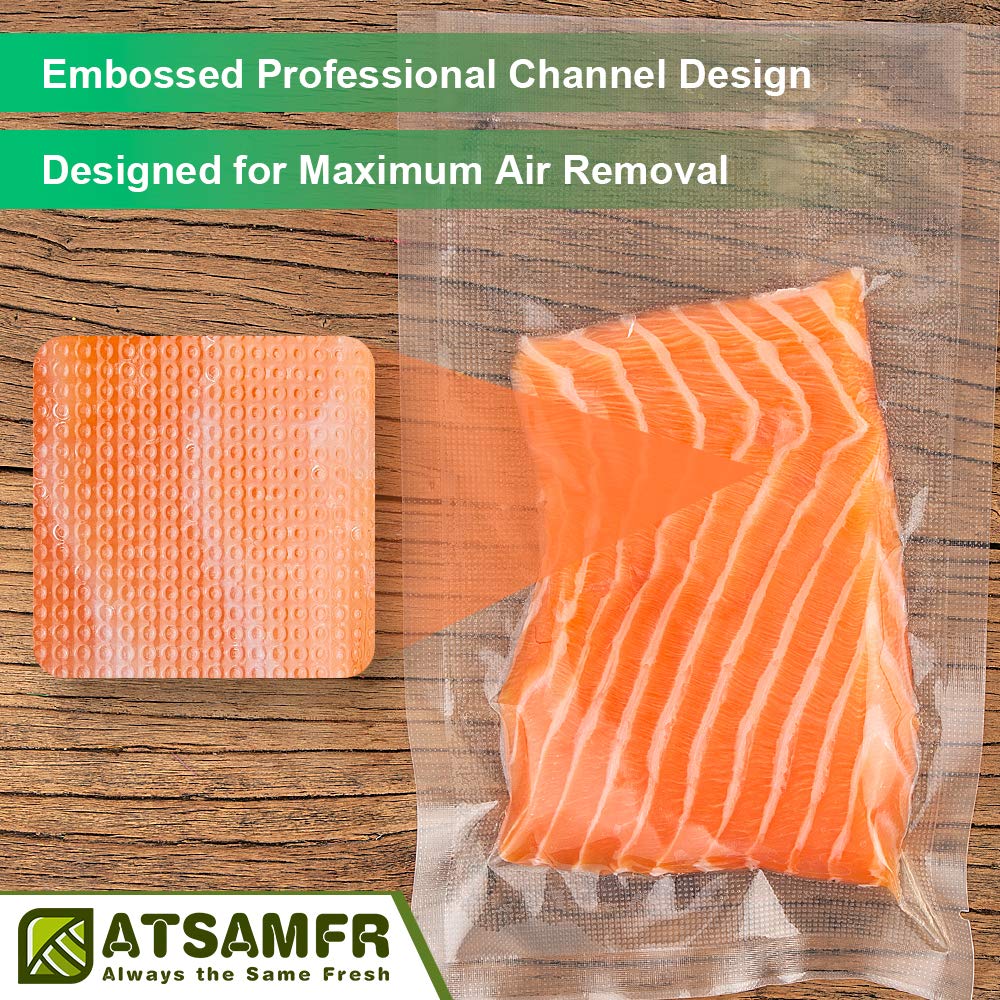 ATSAMFR 200 Pint Size 6x10Inch Vacuum Sealer Food Sealer Bags with BPA Free,Heavy Duty,Great for Vac storage or Sous Vide Cooking