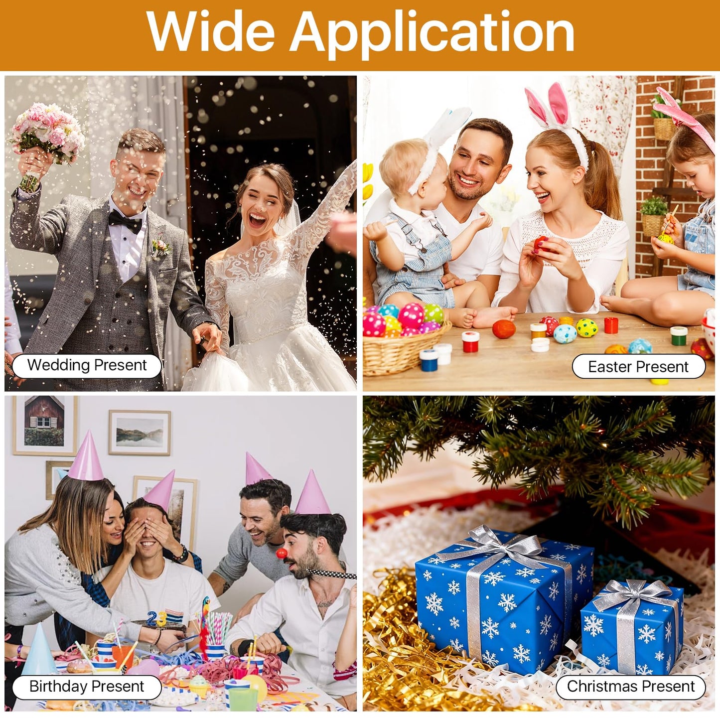 Worldity 1.98 LB White Gold Crinkle Cut Paper, Crinkle Cut Paper Shred Filler, Boxes Basket Filler for Table Decor, Wedding, Birthday, Easter, Christmas, Party’s Present Wrapping, Craft Projects