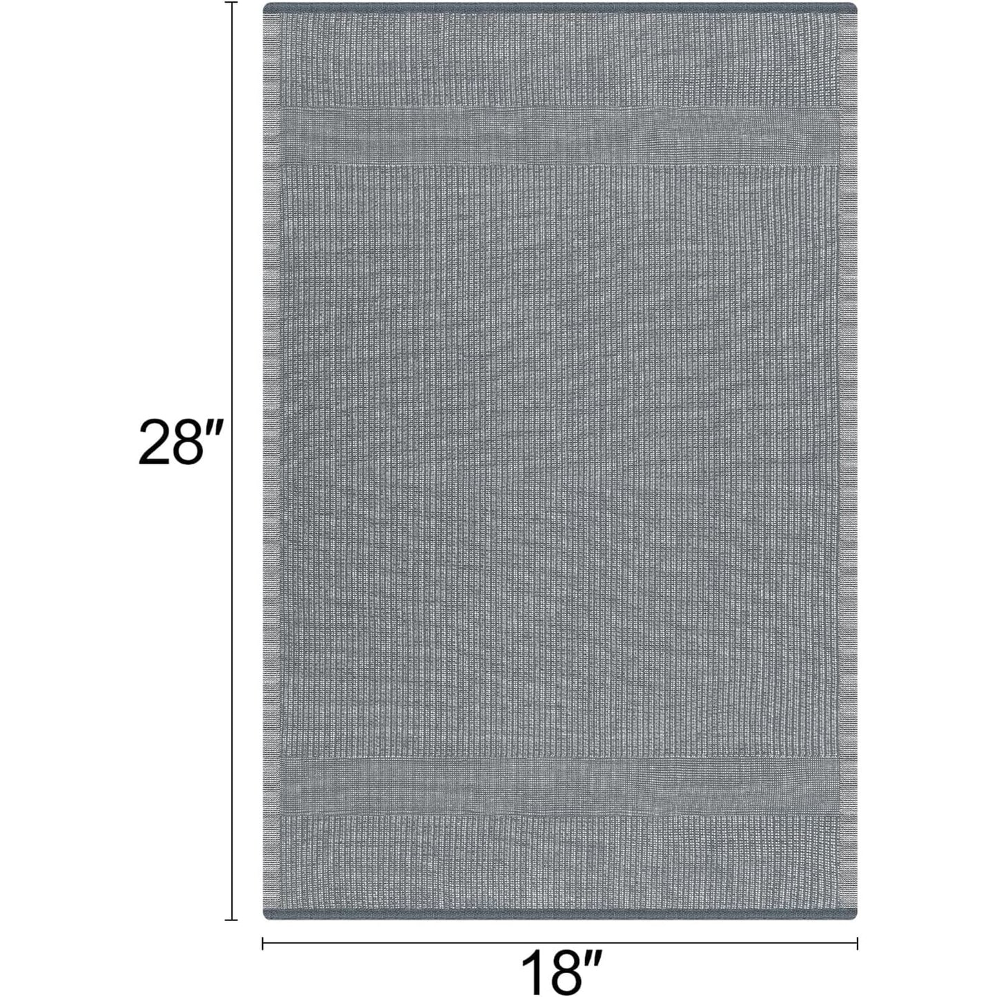 smiry Premium Kitchen Towels(18"x 28", 6 Pack), Large Cotton Dish Cloths Set, Flat & Terry Towel Highly Absorbent Tea Towels with Hanging Loop, Grey