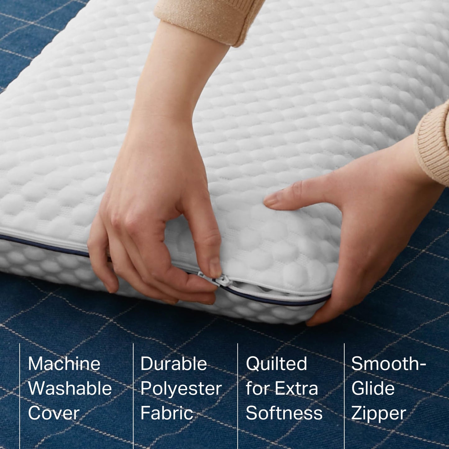 WEEKENDER Gel Memory Foam Camping Pillow - Travel Essentials & Must Haves - Camping Gear & Accessories - Contouring Neck Support - Small Size Compatible for Camping, Car, Airplane, and Beach - 1 Pack