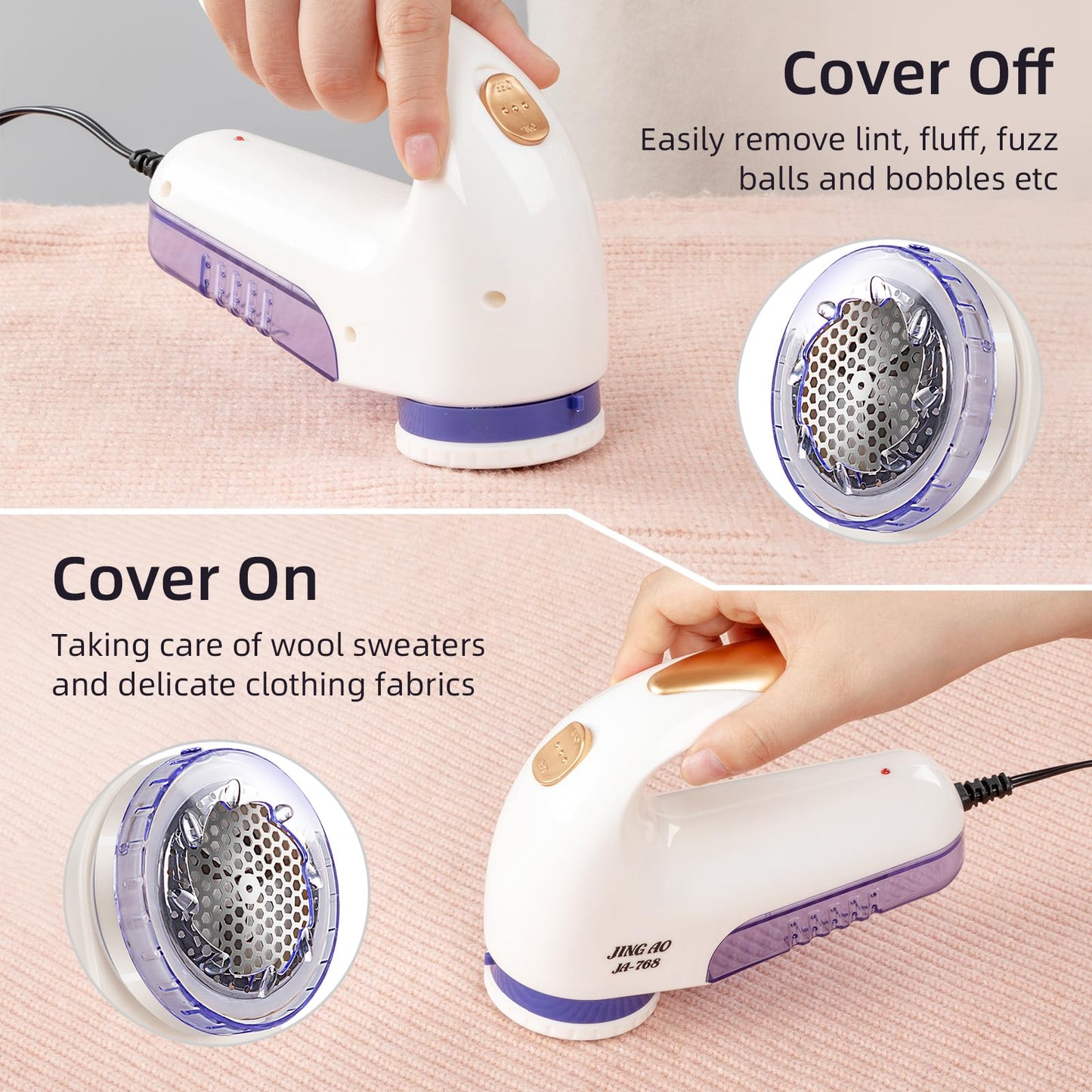 Lint Remover Fabric Shaver Defuzzer Portable Electric Fabric Clothes Furniture Shaver for Sweater Knitwear Carpet Blankets Couch, Cord Plug Operated