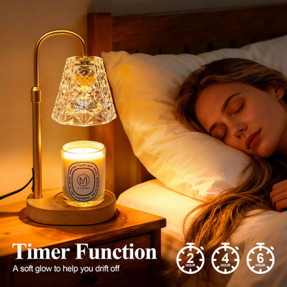 SyncGlow Candle Warmer Lamp with Timer, Birthday Gifts for Women Mom, House Warming Gifts New Home, Wax Melt Warmer for Scented Jar-Black