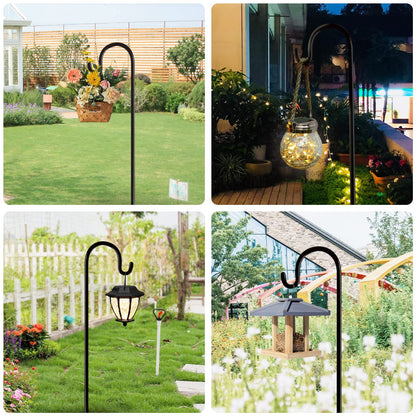 Rexwnadu Shepherd Hooks Outdoor 76 Inches for Lanterns Heavy Duty Shepherd Stand Plant Hanger Yard Hooks for Solar Lights,Bird Feeder,Wedding,Mason Jar,Planter Pot,Adjustable Height Powder Coated