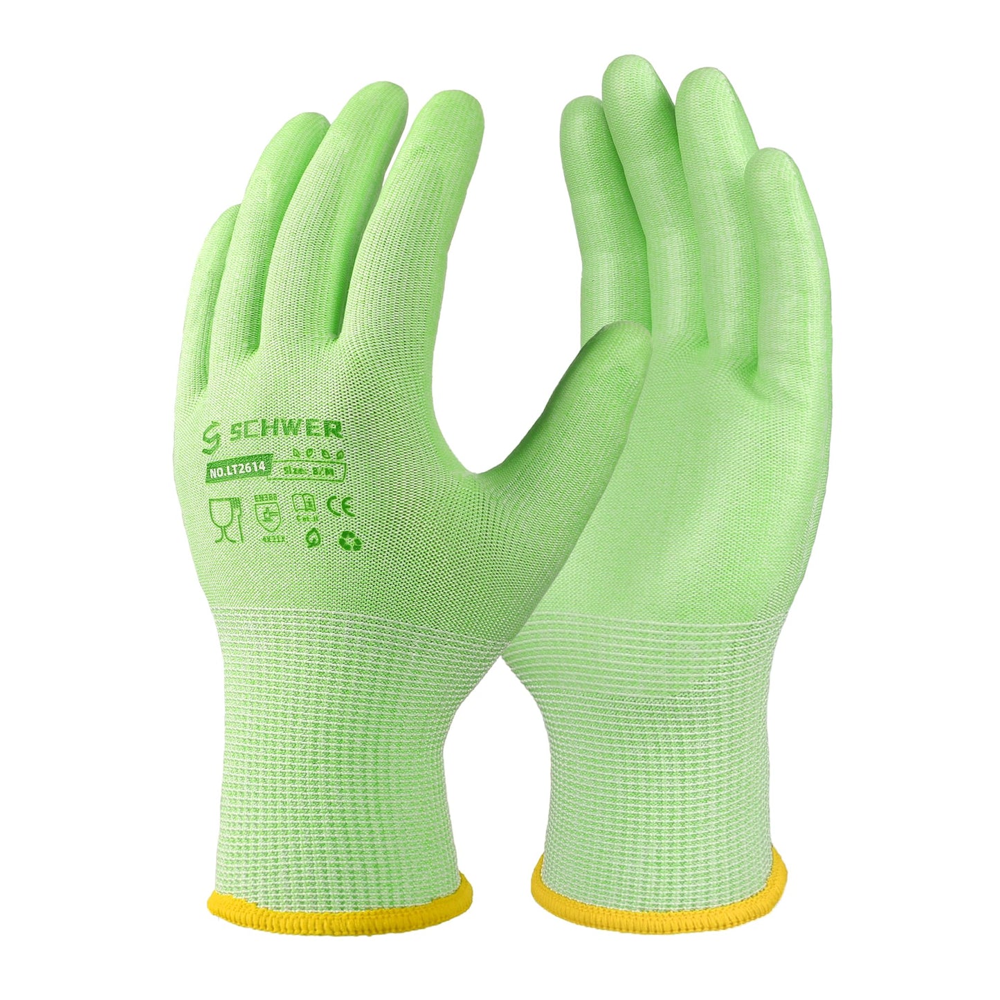 Schwer 12 Pairs Gardening Gloves, Water-based PU Coating, Ultimate Environmental Safety, Comfortable and Breathable Garden Gloves for Men and Women, Working Gloves for DIY, Outdoor Activities, M