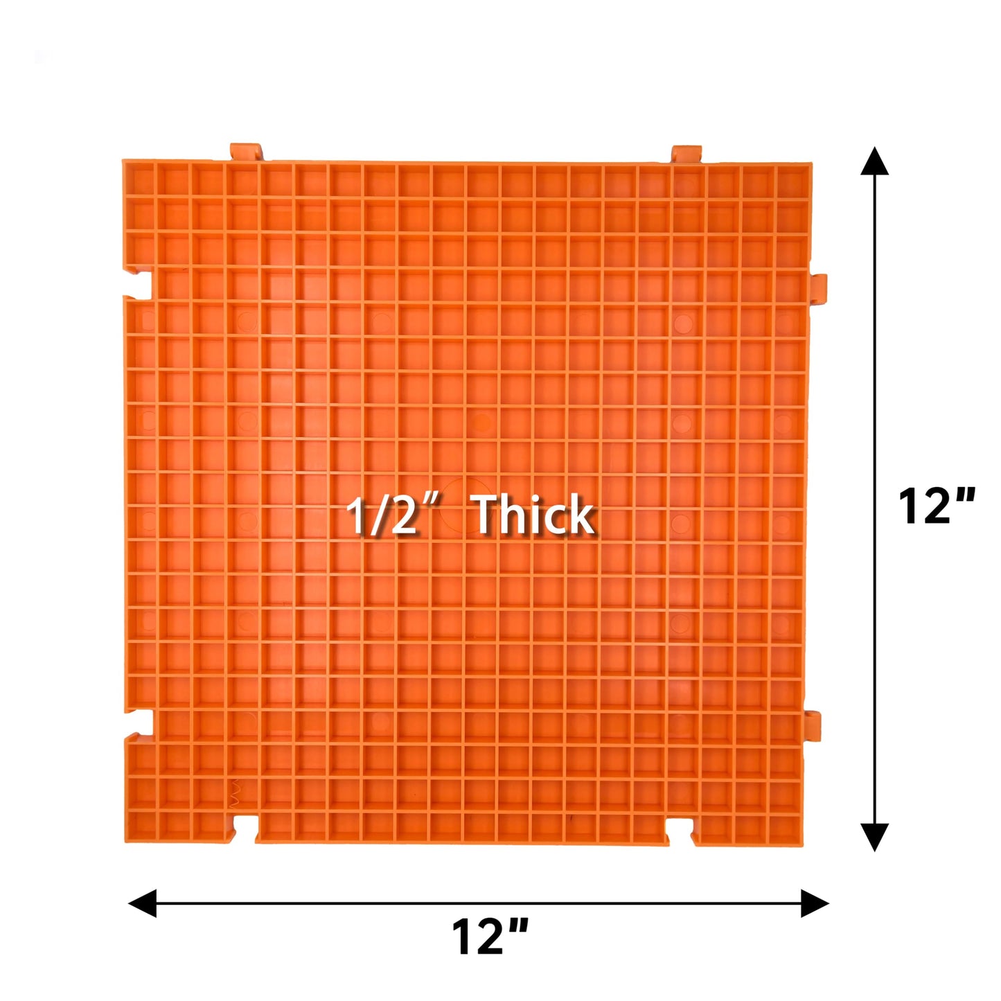 Stained Glass Cutting Mat, Solid Bottom Plastic Grid, Orange, 1 Pack