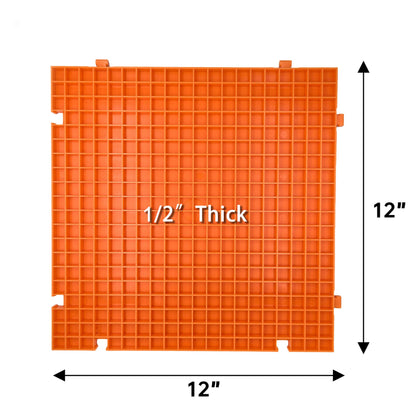 Stained Glass Cutting Mat, Solid Bottom Plastic Grid, Orange, 1 Pack