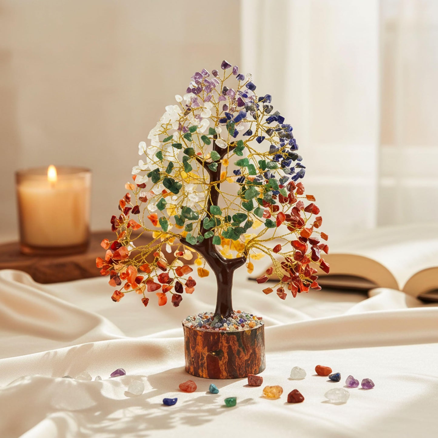 Crocon® The Original 7 Chakra Crystals Tree of Life, Birthday Gifts for Women, Men & Friends, Chakra Tree for Home & Office Decor | House Warming Gifts New Home, Gift for mom, Her, Sister & Self Care