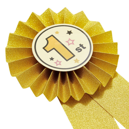 24-Pack Award Ribbons - Participation Decorations, Rosette Ribbons, 1st, 2nd, and 3rd Place Recognition Awards for Spelling Bees, Science Fairs, Talent Shows, Gold, Silver, Bronze