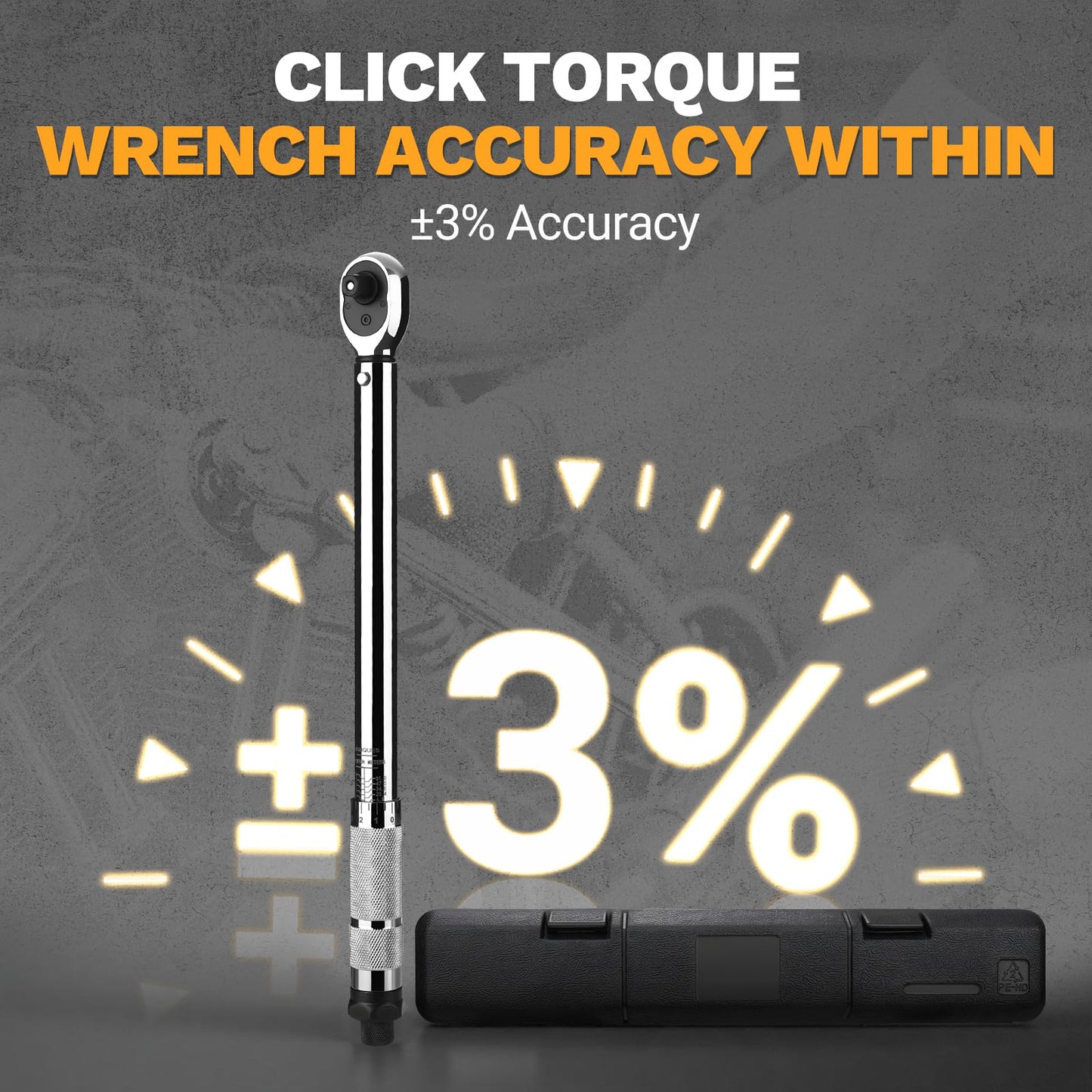 DEKOPRO 3/8 Inch Drive Dual-Direction Torque Wrench, 5-50 Ft-Lb & 6.8-67.8 Nm Range, ±3% Precision, 72-Tooth Chrome Vanadium Ratchet, 14.5inches Anti-Slip Matte Handle